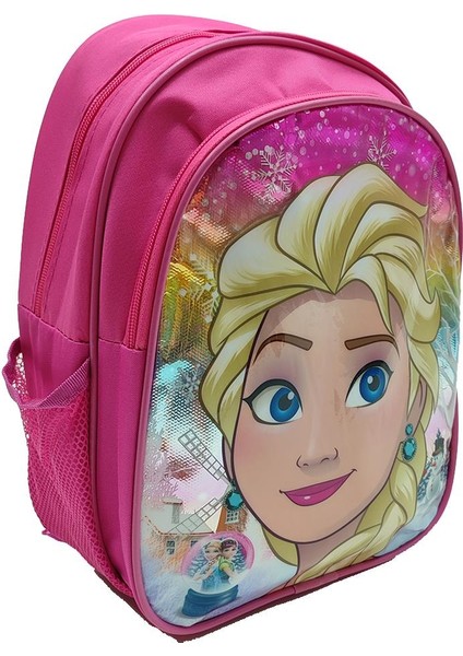 Frozen Temalı Parlak Kapaklı Anaokulu Sırt Çantası