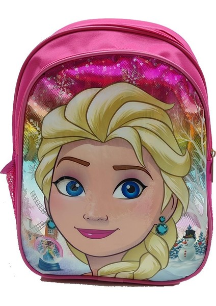 Frozen Temalı Parlak Kapaklı Anaokulu Sırt Çantası