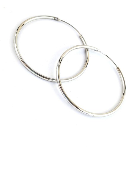 925AYAR Gümüş Trend Halka Küpe Çap 4.5cm fiyatları