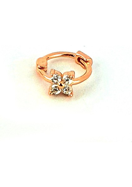 Zirkon Taş Detaylı 925AYAR Gümüş Üzerine Rose Altın Kaplama Tragus Kıkırdak Halka Piercing fiyatları