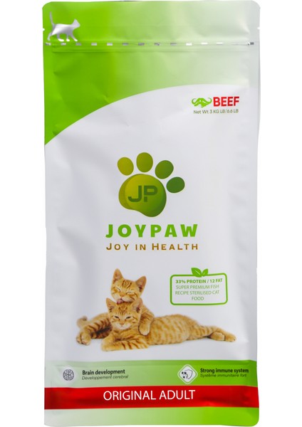 Joypaw 6kg Süper Premium Sığır Etli Yetişkin Kedi Maması