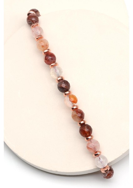 Himalaya Kuvars Doğal Taş Makrome Örme Bileklik Fasetli Küre Kesim fiyatları