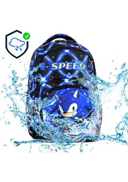 Sonic Mavi Üçlü Erkek Çocuk Ilkokul Okul Çantası Seti (Çanta Termal Beslenme Çantası Kalemlik) fırsatları