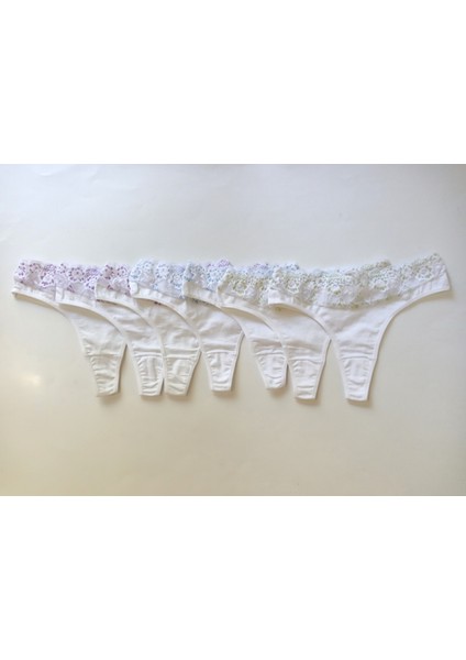 Tanga Karışık Renkli Pamuklu Belli Dantel Yüksek Bel Külot 7'li Beden Xl 42-44 fiyatları