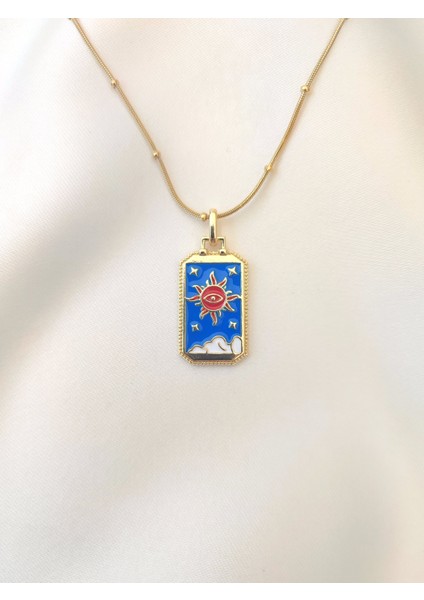 Kadın Paslanmaz Çelik The Sun Tarot Kolye