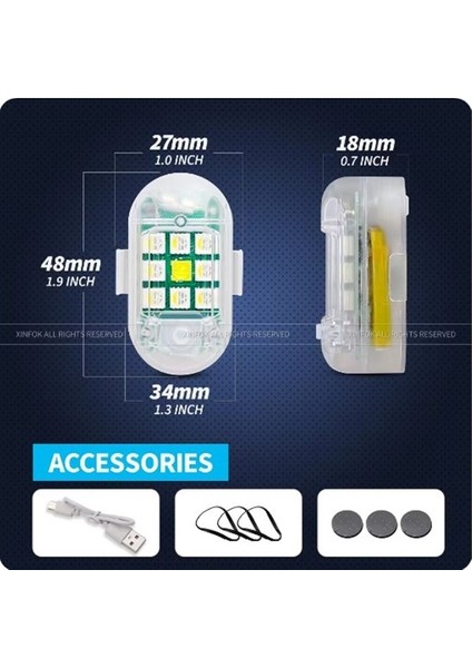 Kumandalı Çakarlı ve 7 Renk LED Usbli