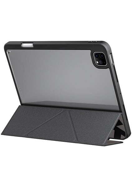 iPad Pro 11 2024 Kılıf Skinarma Holografik Tasarımlı Arkası Şeffaf Magnetik Kira Kobai Kılıf Füme modelleri