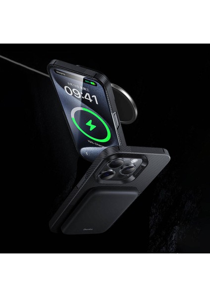 Apple iPhone 14 Pro Uyumlu Kılıf Magsafe Şarj Özellikli Karbon Fiber Montage Armorair Kevlar Siyah