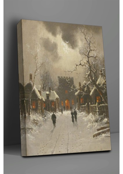 Köy Ve Büyük Kış Manzarası Tablosu-2093 fiyatları
