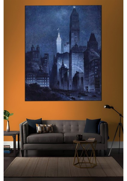 New York Gece Manzarası Tablosu-2005 indirimleri