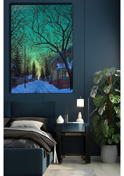 Kasabanın Kış Manzarası Tablosu-2112 modelleri