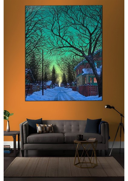 Kasabanın Kış Manzarası Tablosu-2112 indirimleri