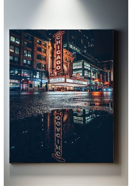 Chicago Gece Manzarası Tablo-1401
