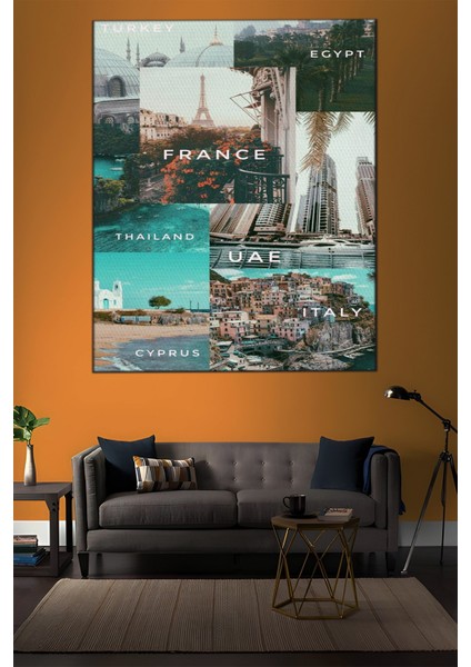 Dünya Şehirleri Kolajı Tablo-1452 indirimleri