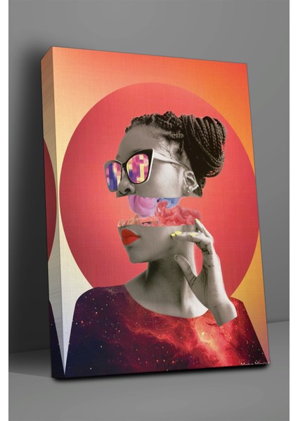 Modern Sanat Temalı Kadın Portre Tablosu-1364 fiyatları