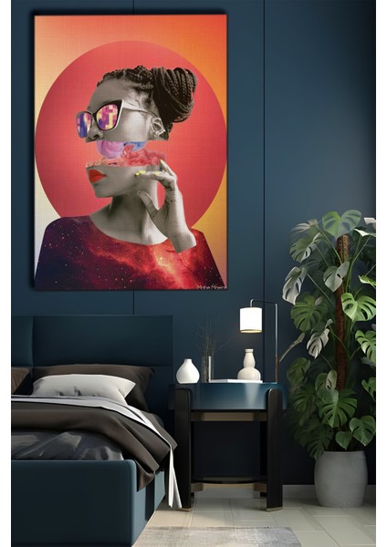 Modern Sanat Temalı Kadın Portre Tablosu-1364 modelleri