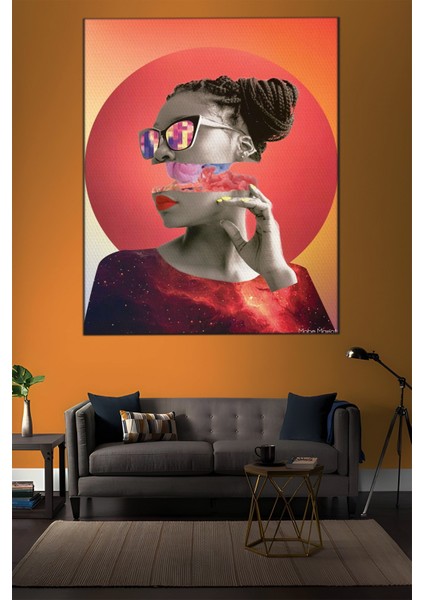 Modern Sanat Temalı Kadın Portre Tablosu-1364 indirimleri