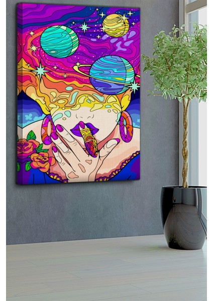 Soyut Temalı Kadın Ve Evren Tablo-1179 fırsatları