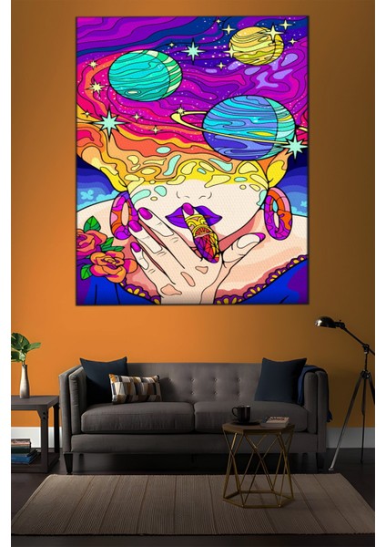 Soyut Temalı Kadın Ve Evren Tablo-1179 indirimleri