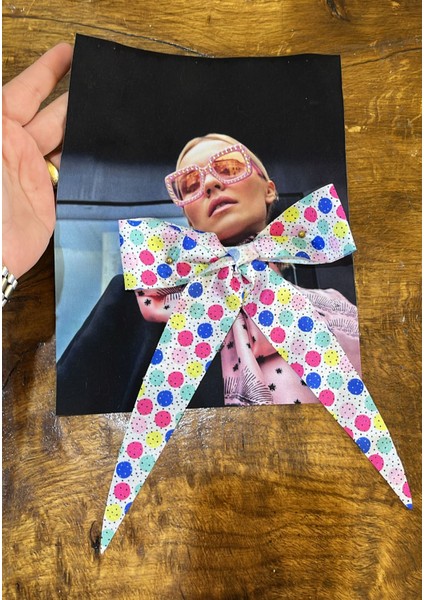 Puantiyeli Fiyonklu Arma Dikiş Aplike 23X19 cm