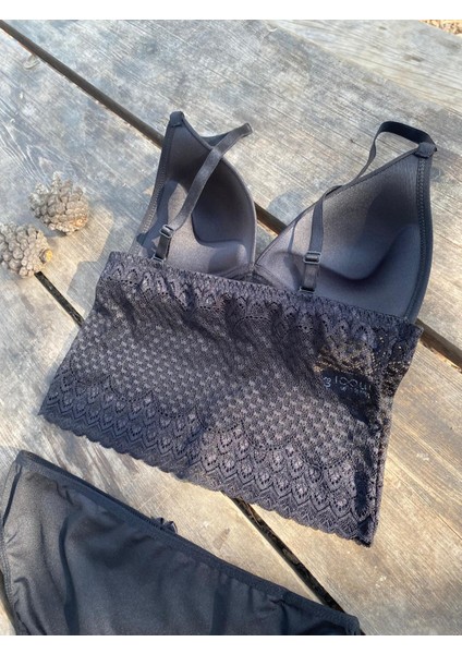 Siyah Düz Destekli Bralet Takımı indirimleri