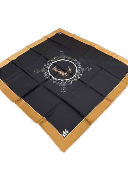 Twill Ipek Eşarp - 4215-01 Siyah Kahve