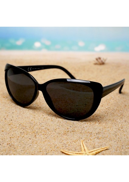 DC19064 Siyah Oval Cat Eye Kadın Güneş Gözlüğü