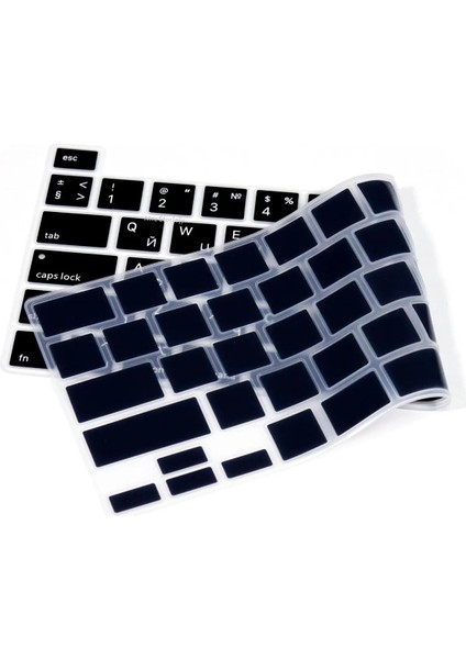 Mcstorey Rusça Klavye Koruyucu Macbook Pro M1-M2 13 Inç 2019/2022 (Touchbarlı) A2251 A2289 A2338 A2141 Us Enter ile Uyumlu