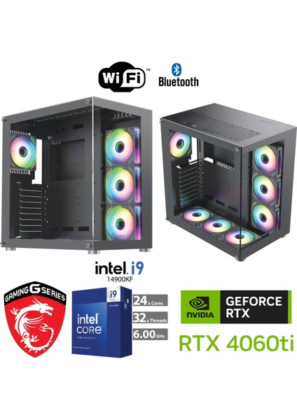 8 GB Rtx 4060Tİ – Gaming Pc Ddr5 – Intel I9 14900KF – 64 GB Ddr5 6000 Mhz Ram  - 1tb M.2 SSD – Sıvı Sogutmalı – Windows 11 Pro