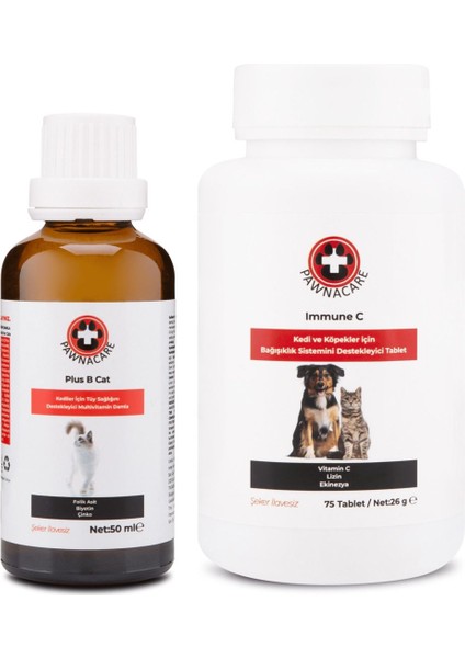 Kedi Köpek Set B Plus Damla & Immune C Tablet