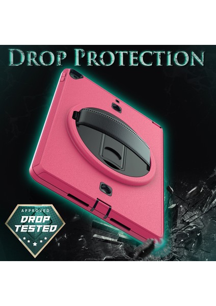 Apple iPad 6. Nesil 9.7 Inc (2018) Döner Standlı Omuz Askılı Darbeye Dayanıklı Armour Boxbox Kılıf A1893 A1954 modelleri