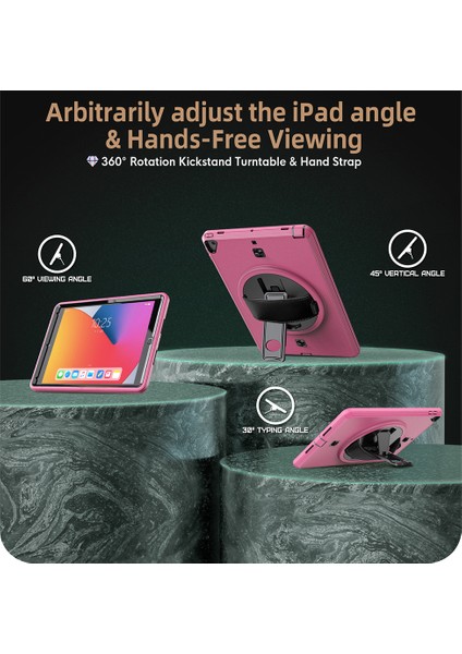Apple iPad 6. Nesil 9.7 Inc (2018) Döner Standlı Omuz Askılı Darbeye Dayanıklı Armour Boxbox Kılıf A1893 A1954 fırsatları