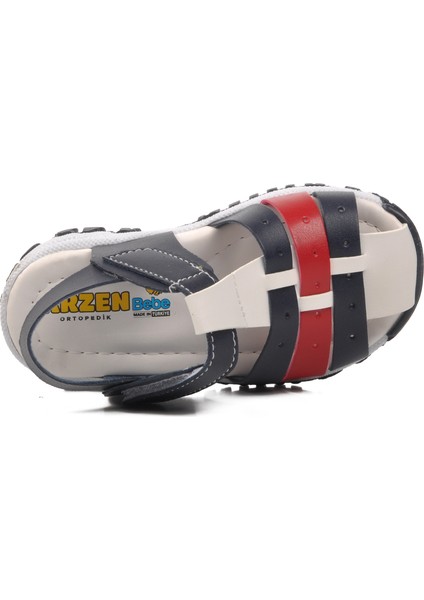 24-417-B Lacivert-Beyaz-Kırmızı Ortopedik Çocuk Sandalet fırsatları