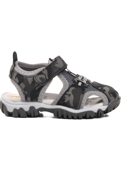 24-418-B Gri Kamuflaj Ortopedik Çocuk Sandalet