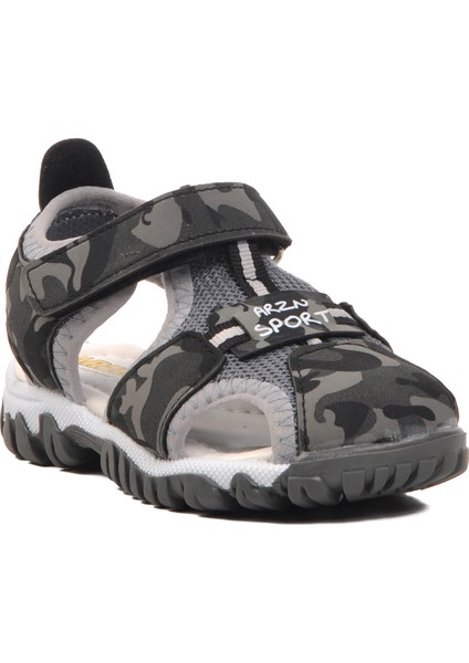 24-418-B Gri Kamuflaj Ortopedik Çocuk Sandalet
