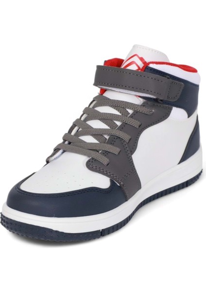 Kidessa 1517 Anatomik Taban Çocuk Ve Genç Boğazlı Sneakers Ayakkabı - Nkt01517-Beyaz Lacivert-33