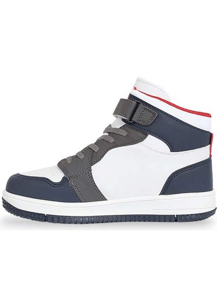 Kidessa 1517 Anatomik Taban Çocuk Ve Genç Boğazlı Sneakers Ayakkabı - Nkt01517-Beyaz Lacivert-33
