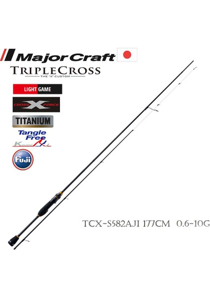 Major Craft Mc New Triple Cross TCX-S582AJI Lrf Aji Kamış Solid Uç 177CM 0.6-10G