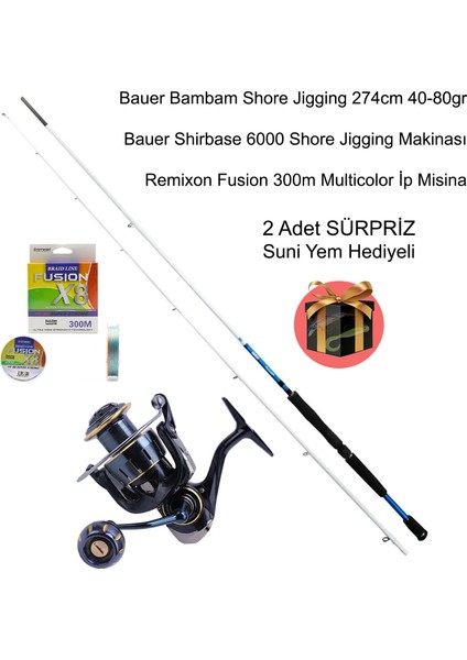 Bauer Tam Takım Shore Jigging Kıyı Olta Seti - Bambam Shirbase