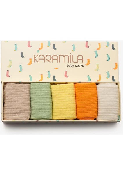 5'li Set Bebek Çorap Doğal Bambu ( 6 Ay Sonrası Kaydırmaz Taban Silikonlu ) fiyatları