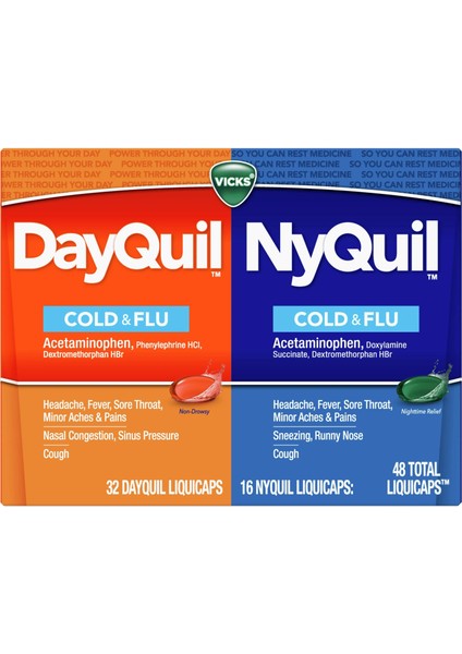 Dayquil And Nyquil Cold Cough & Flu 48 Liquicaps