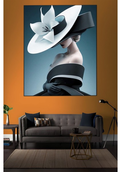 Siyah Giyinen Kadın Tablo-1412 indirimleri