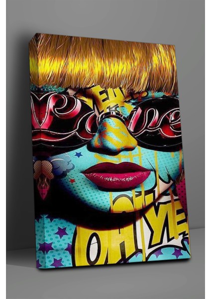 Pop Art Temalı Kadın Portre Tablo-1191