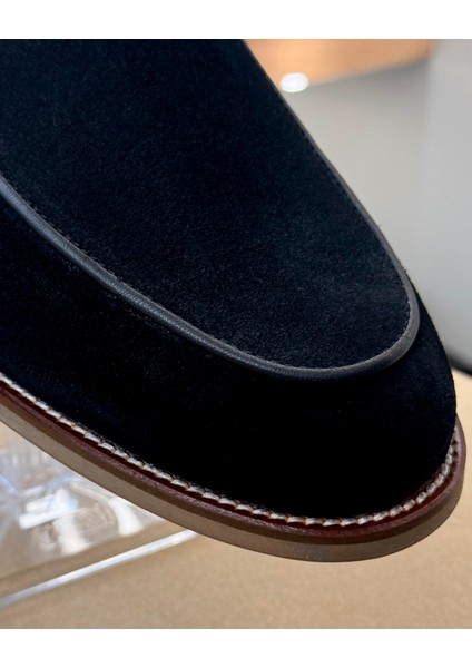 Italyan Stil Iç Dış Naturel Süet Erkek Ayakkabı Siyahl T12889 indirimleri