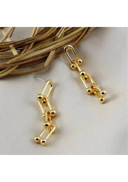 Çelik Gold Tiffany Küpe