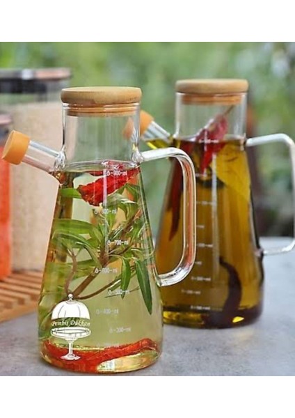 Bambu Kapaklı Vakumlu Cam Yağlık-Sirkelik 900CC fiyatları