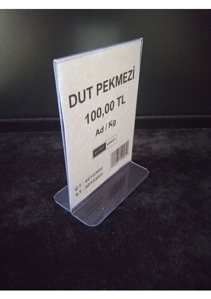 10 Adet Pvc Etiketlik Isimlik Broşürlük Menülük Şeffaf Föylük Ürün Etiketliği Ürün Tanıtım Standı 10 x 7 5 cm A7 Boyutu