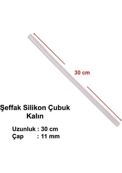 Mum Silikon Kalın Ø11.5X30 cm Sıcak Mum Silikon Çubuk Uç 1 kg (35 Adet)