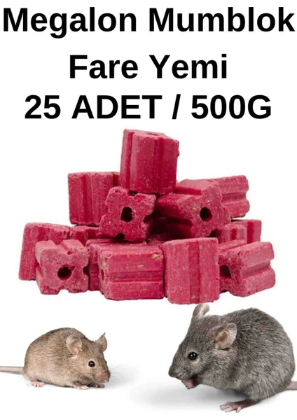 Zagor Mum Blok 25 Adet 500 gr Fare Yemi Sıçan Yemi / Zehiri / Ilacı