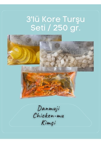 Kbap Food Kore Turşu Seti Kimçi - Danmuji - Chicken Mu 3x250 gr